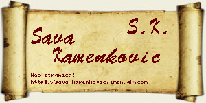 Sava Kamenković vizit kartica